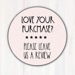100 Love Your Purchase Review Stickers Labels 2” Round for Posh Sellers